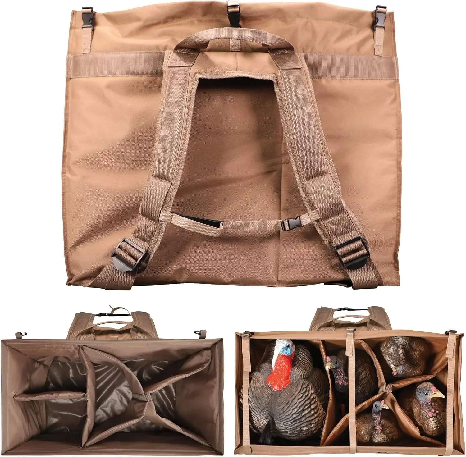 Outdoors Turkey Decoy Bag | Universal X Slot Adjustable Carry Bag for Full Body Hen & Tom Decoys