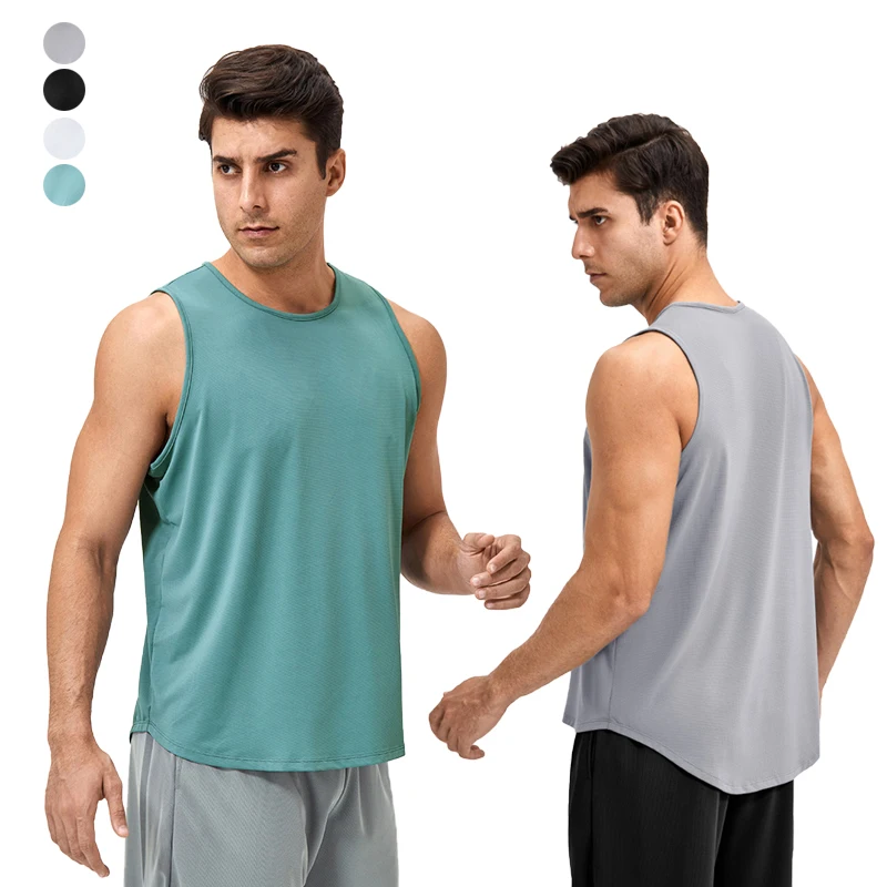 Men Workout Top Breathable Gym Tank Top Stretch Running Fitness Men Vest Quick Dry Sports Training Casual T Shirt Men Activewear