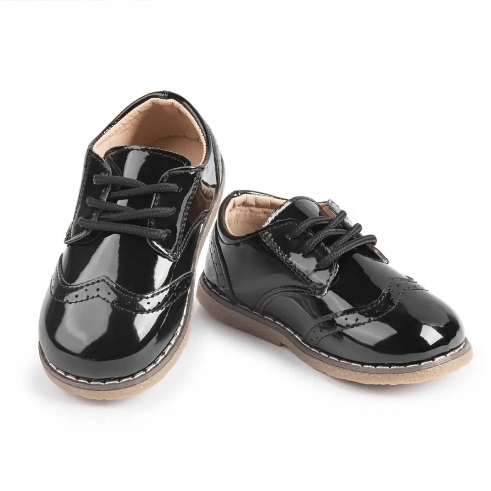 Sapatos de couro antiderrapante para crianças, impermeável, casual, com renda, monocromático, tênis para crianças pequenas, menino, meninas, novo