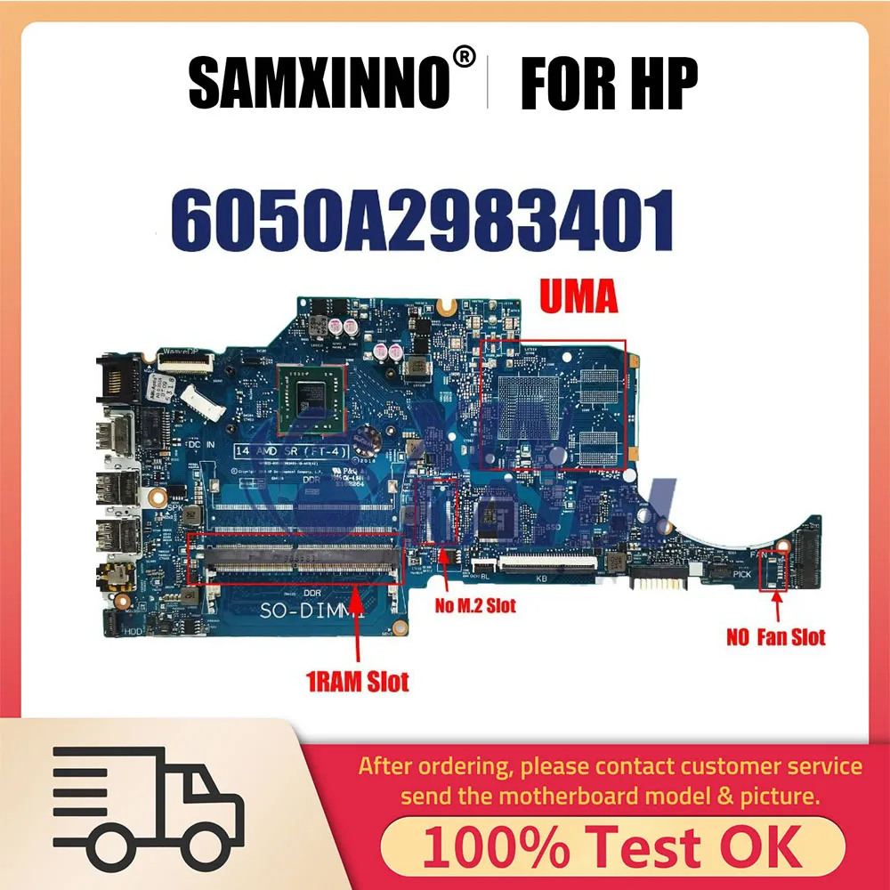 

Laptop Mainboard For HP 14-CM 245-G7 TPN-I132 6050A2983401 Notebook Motherboard With E2 A4 A9 CPU 100% Tested OK