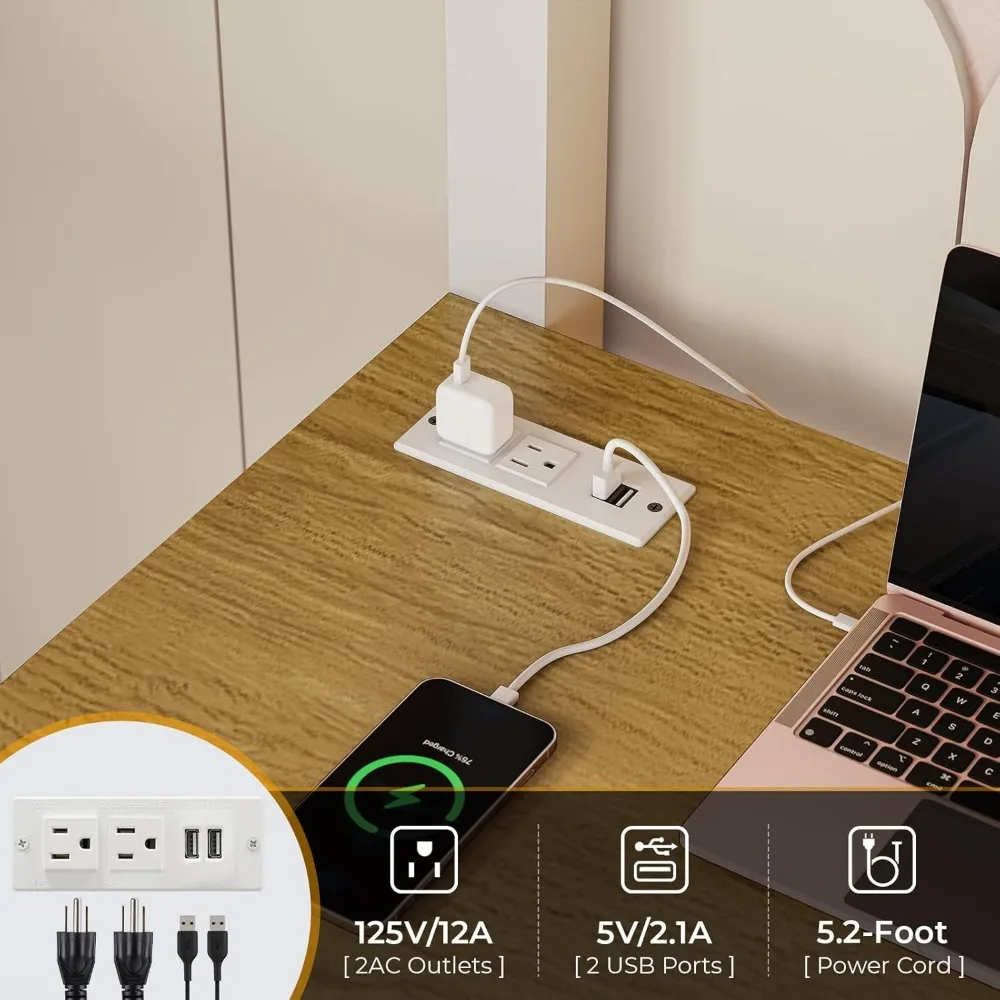 سرير علوي معدني كامل الحجم مع مكتب وأضواء LED ومخرج طاقة ومساحة تخزين للمراهقين والكبار