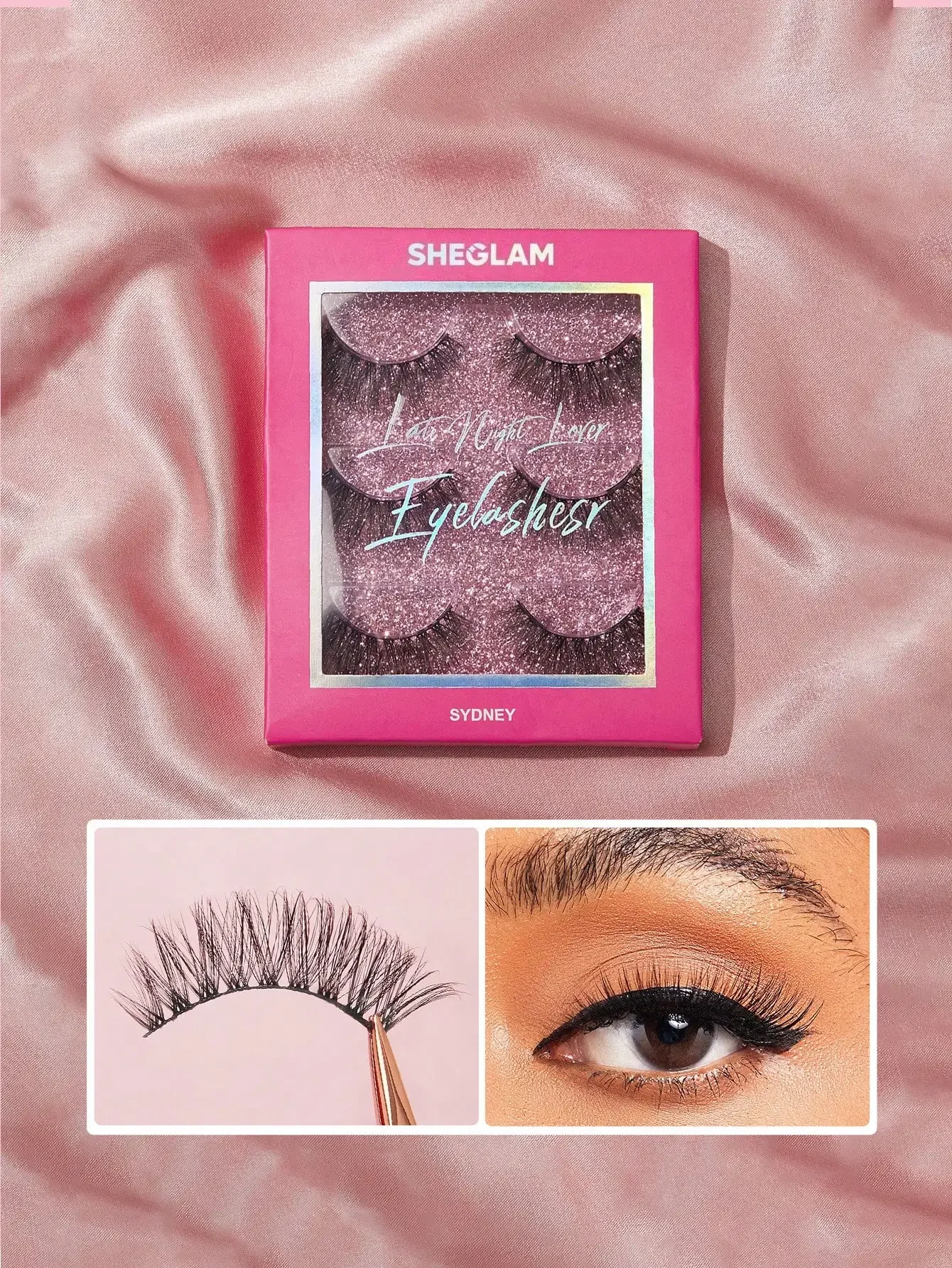 

Late Night Lover Full Volume False Eyelashes-Sydney 3 Pairs Lightweight Comfortable Tapered Fuller Longer Thicker Fake False Eye