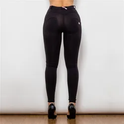 Shascullfites Melody damskie czarne spodnie sportowe długie spodnie damskie spodnie typu casual kompresyjne spodnie modelujące Push Up