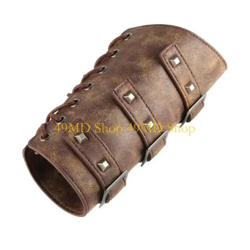 49md-中世調節可能な男性アームガードボクシンググローブヴィンテージ大人サイクリングブレーサー