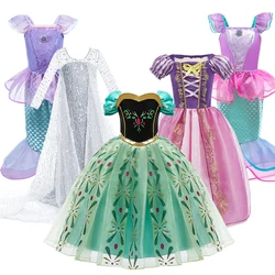 Kids Princess Costume Girls Elegant Carnival Dress Pageant Halloween Party Clothes Children Little Mermaid Birthday Fancy Dress