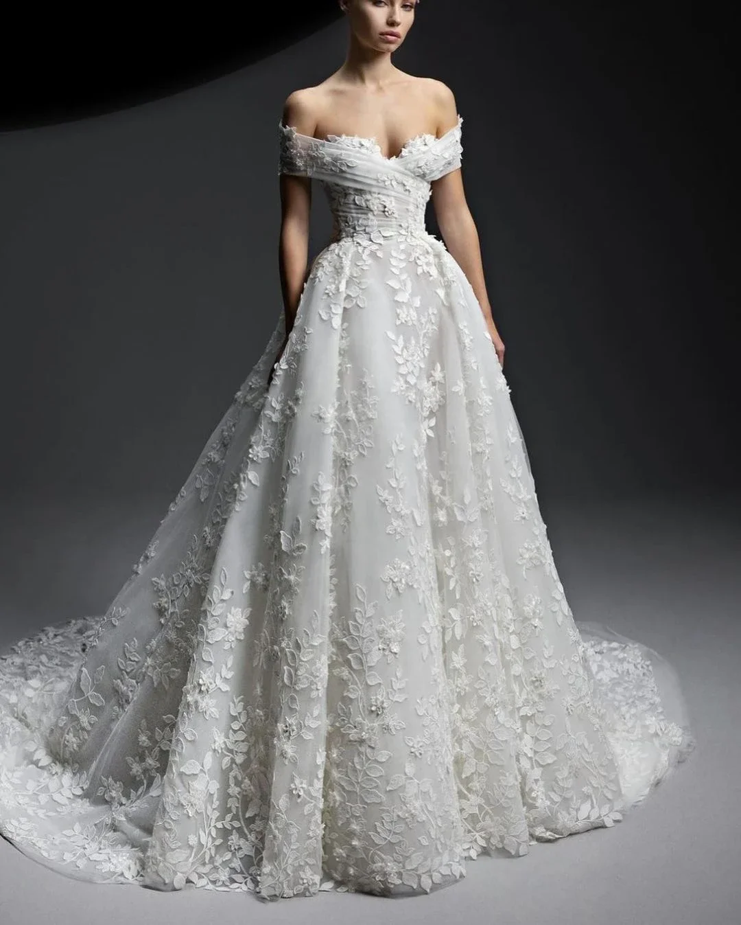 فساتين زفاف بوهيمية رائعة مثيرة بدون أكتاف فساتين زفاف مخصصة سويب تراين ترتر زينة أردية دانتيل #2