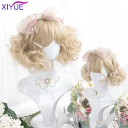 XUTYE Short Bob Synthetic Wavy Wig with Bangs Shoulder Length Wigs for Women Natural Cosplay Hair Heat Resistant