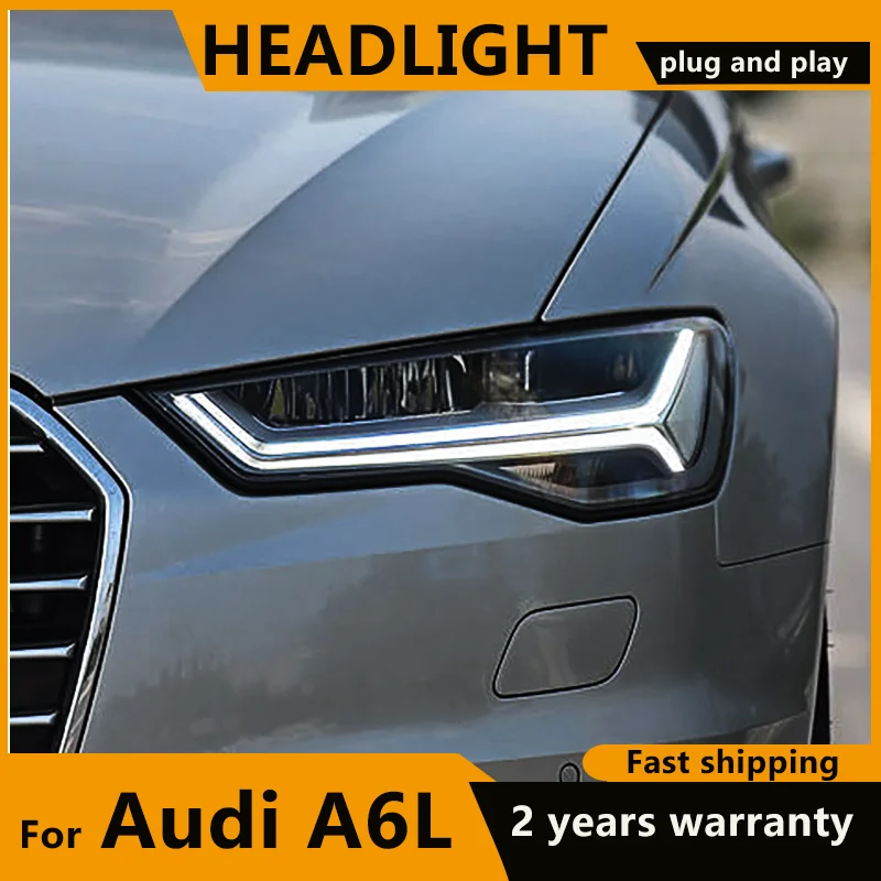 2PCS Matrix LED Head Lamp for Audi A6L Full LED Head Light 2012-2018 A6 C7 Headlights Led DRL Turn Signal Lights Plug And Play