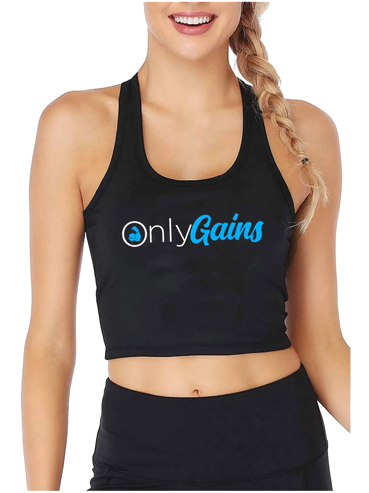 Only Gains Design Sports Fitness Training Tank Tops Girl\'s Fashion Trends Sexy Slim Fit Crop Top Customizable Cotton Camisole