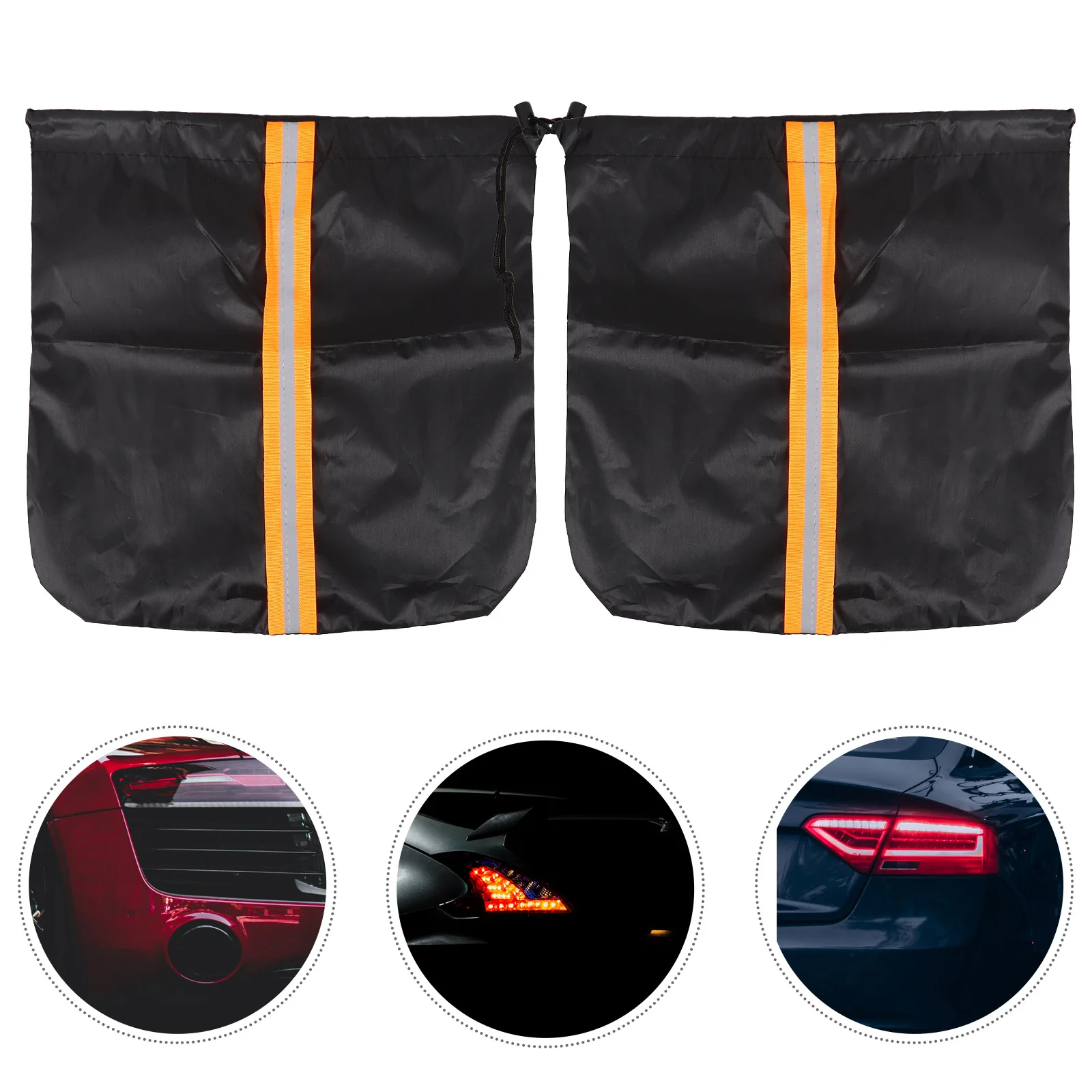 

2 Pcs Car Glass Cover Side Mirror Covers Accessories Rain Exterior Rear View Silver Coated Cloth for Winter