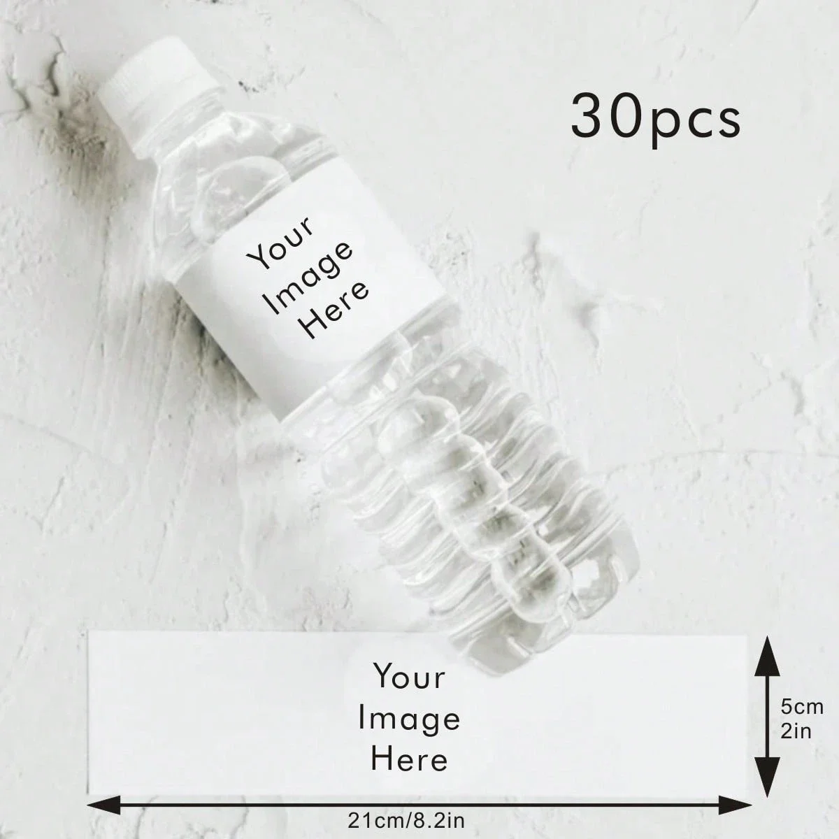 30Pcs Customizable Water Bottle Stickers Self-Adhesive Candy Wrap Personalized Picture or Logo Labels for Beverage Bottles