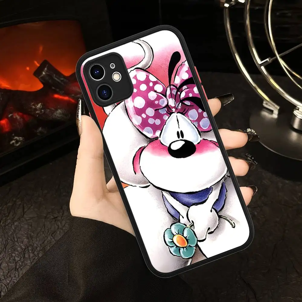Etui na telefon Cartoon D-Diddl do iPhone'a 16 15 14 Plus 13 12 11 Pro Max, matowe, miękkie etui z bumperem.