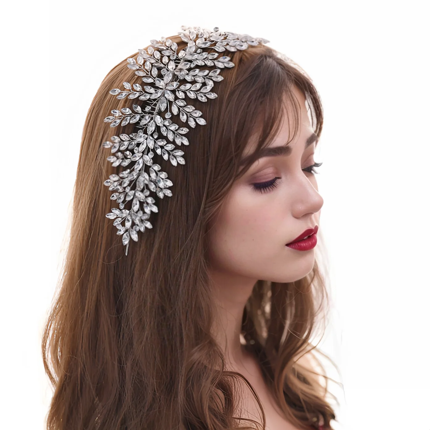 Full Rhinestone Noiva Headwear com Pente, Acessórios Do Cabelo Do Casamento, Menina Jóias, Tiara, Enfeites De Cabelo, Presente De Férias, Sparkly, HP311