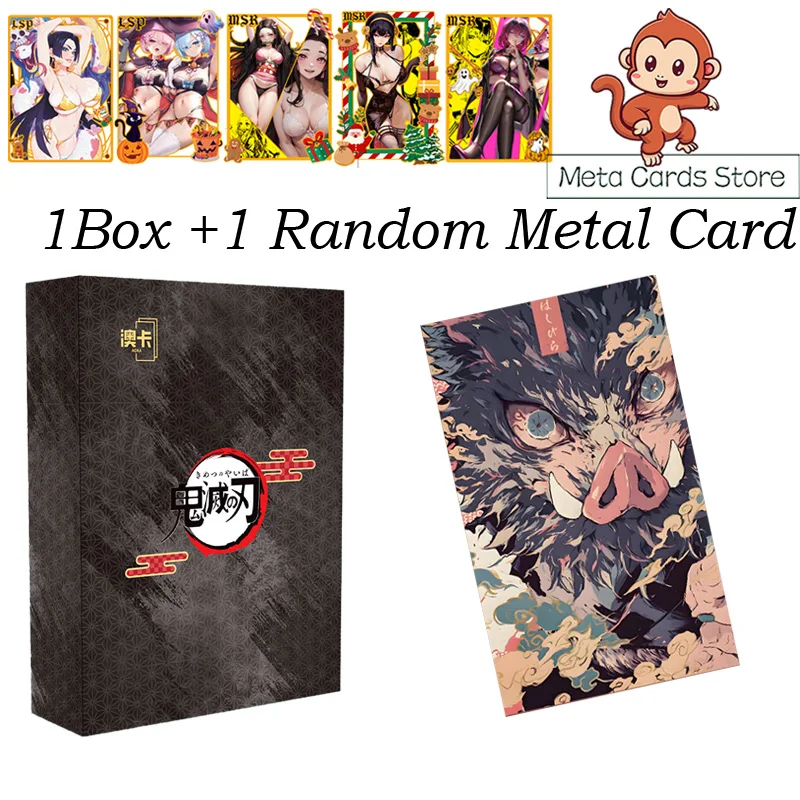 Aoka Demon Slayer Colored Paper Anime Doujin Hobby Collectible Card Tanjirou Nezuko CCG Kids Toy Birthday Party Gifts