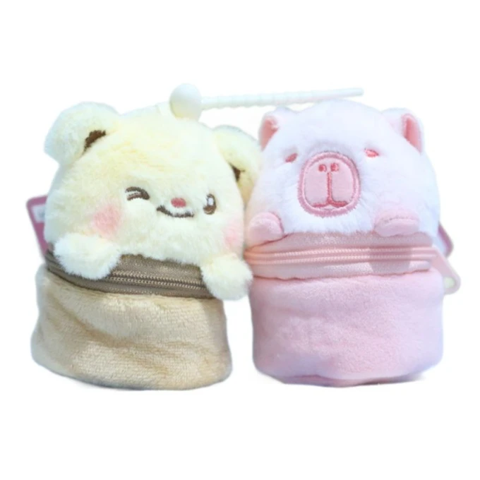 カピバラ-かわいいぬいぐるみキーホルダー,バターベアコイン財布,ペンダント,カワイイぬいぐるみ人形,ハンギングオーナメントギフト