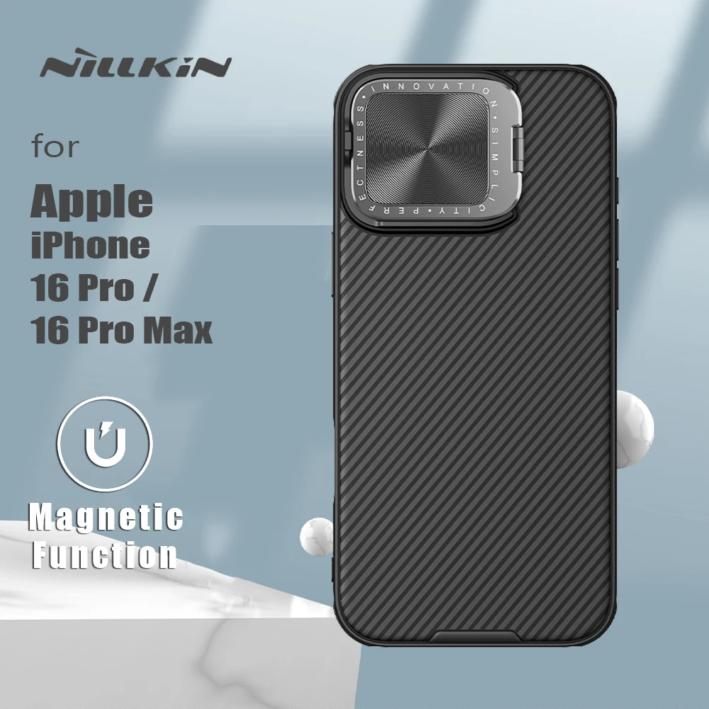 

Чехол NILLKIN для iPhone 16 Pro/16 Pro Max, магнитный чехол CamShield, адаптируемый объектив Magsafe, полная защита камеры на 360 градусов, задняя крышка