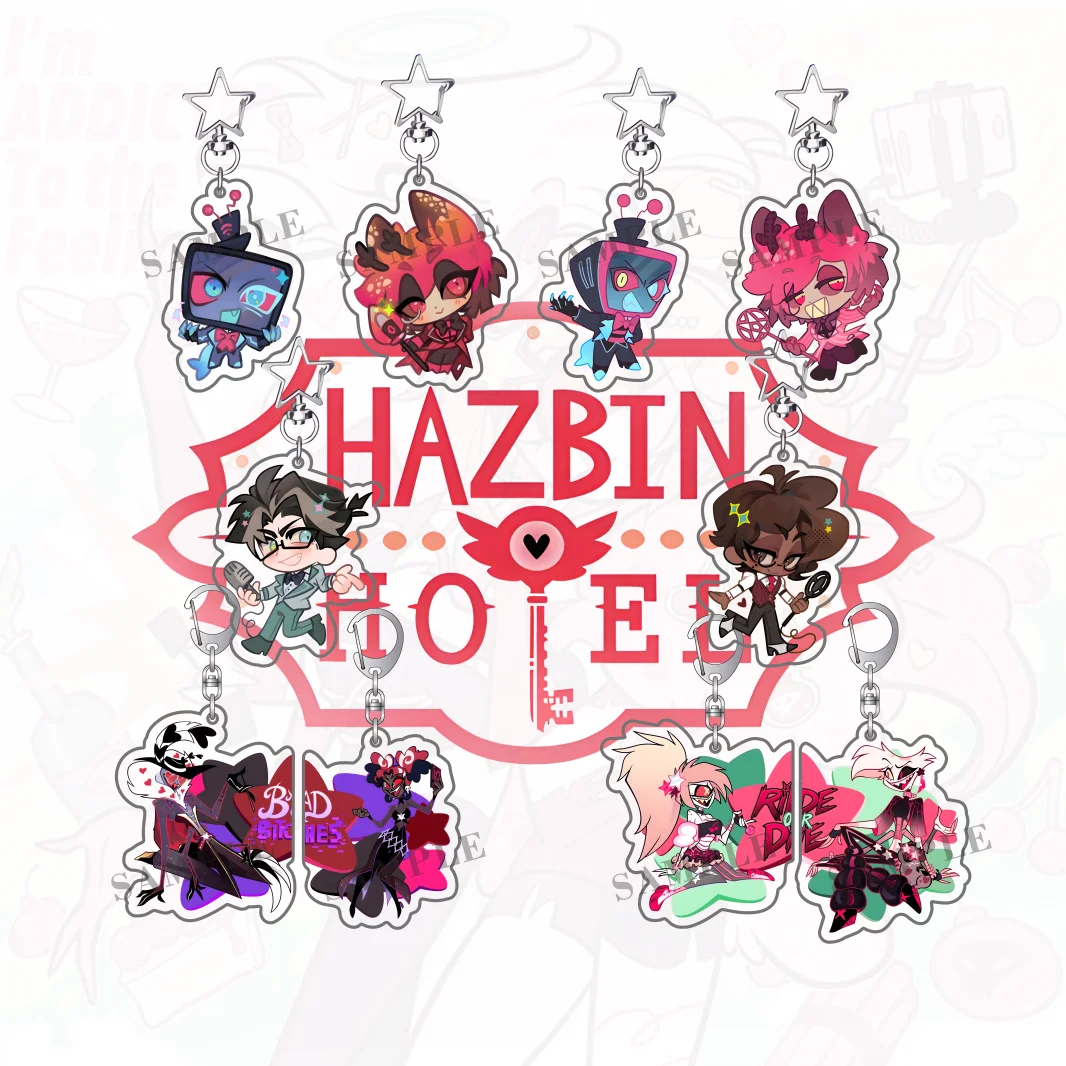 Hazbin Hotel Helluva Boss Velvette Mini Chibi Anime Keychain Anime Game Collection Acrylic Material Desktop DIY Decoration Gift