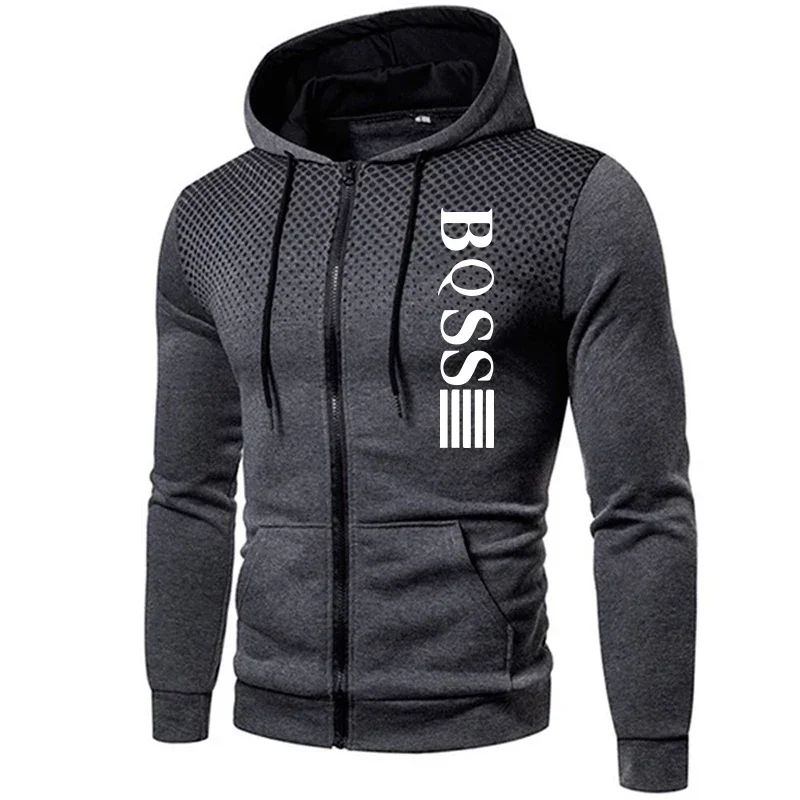 

The new 2025 spring and autumn men's casual hooded jacket, fashionable outdoor jogging fitness zipper style men's sports hoodie