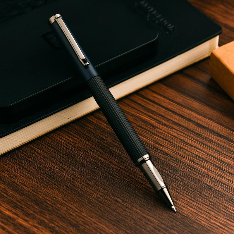 New Business Fashion Vertical Pattern Metal Gel Pen Wholesale Black Commercial Metal Signature Pen School Supplies Teacher Gifts - Image 3