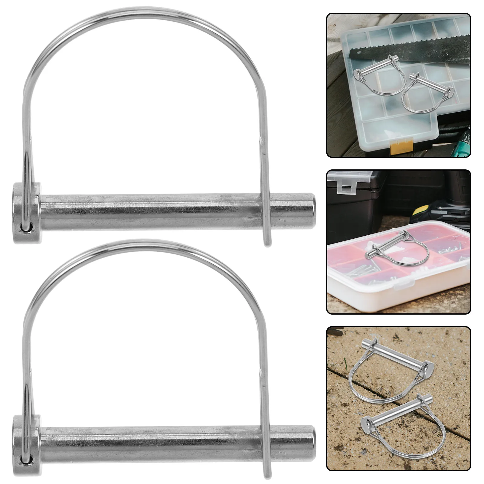 

2Pcs Trailer Coupler Pin Metal Locking Hitch Pin Wire Lock Safety Clip for Trailer Hitch Safety Wire Lock Pins