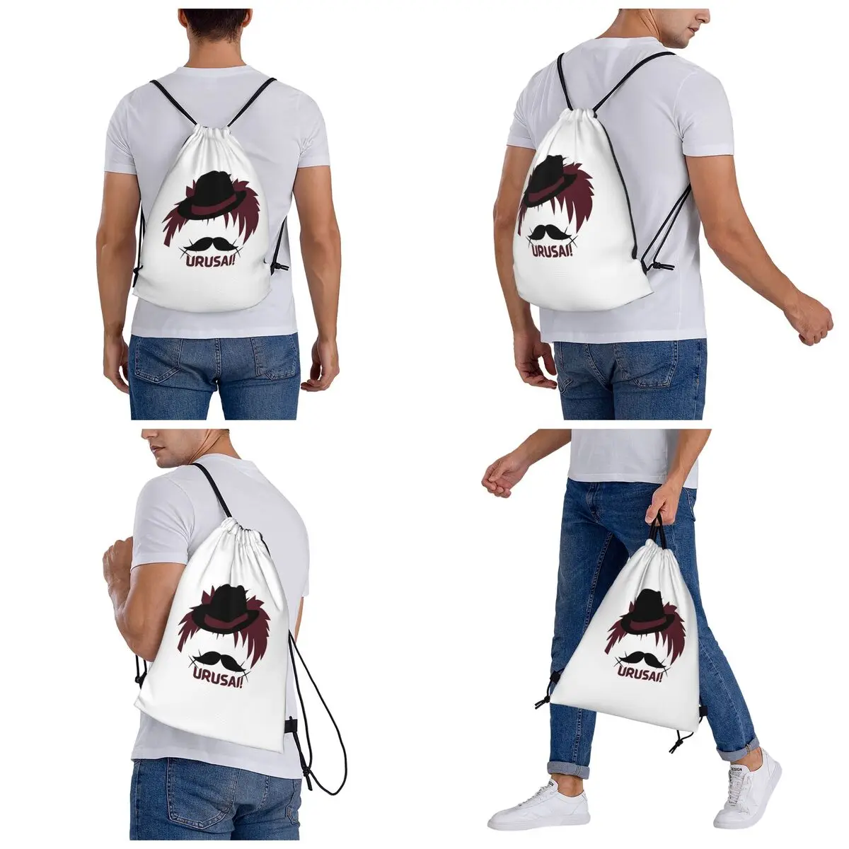 Japanese Detective (Urusai) Version Backpacks Fashion Drawstring Bags Shoes Bag Book Bags for Man Woman School