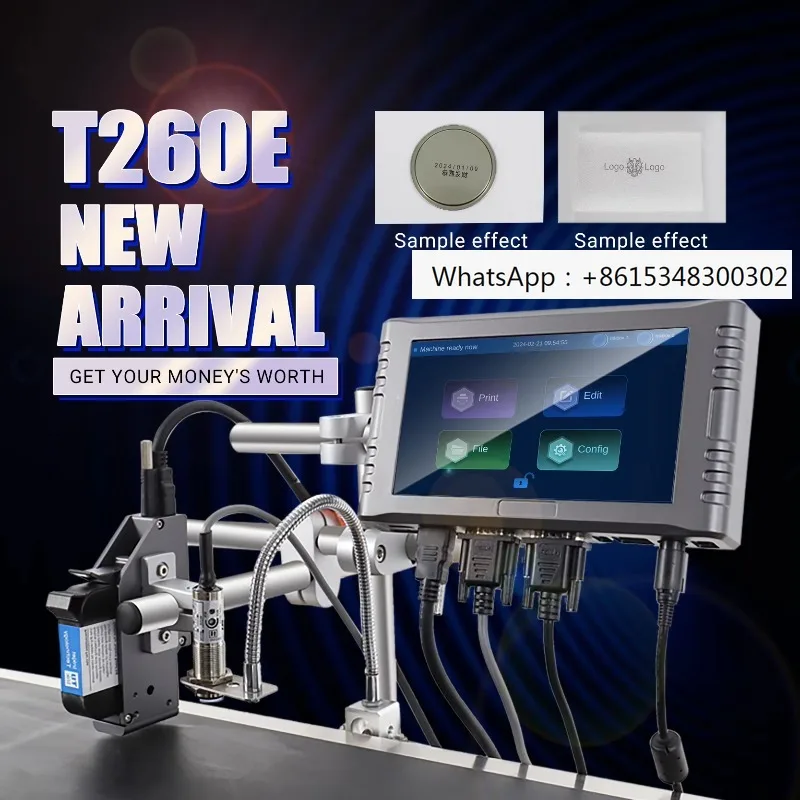 Docod OEM/ODM T260E affordable online Tij industrial inkjet printer for plastic bag paper logo date printing machine