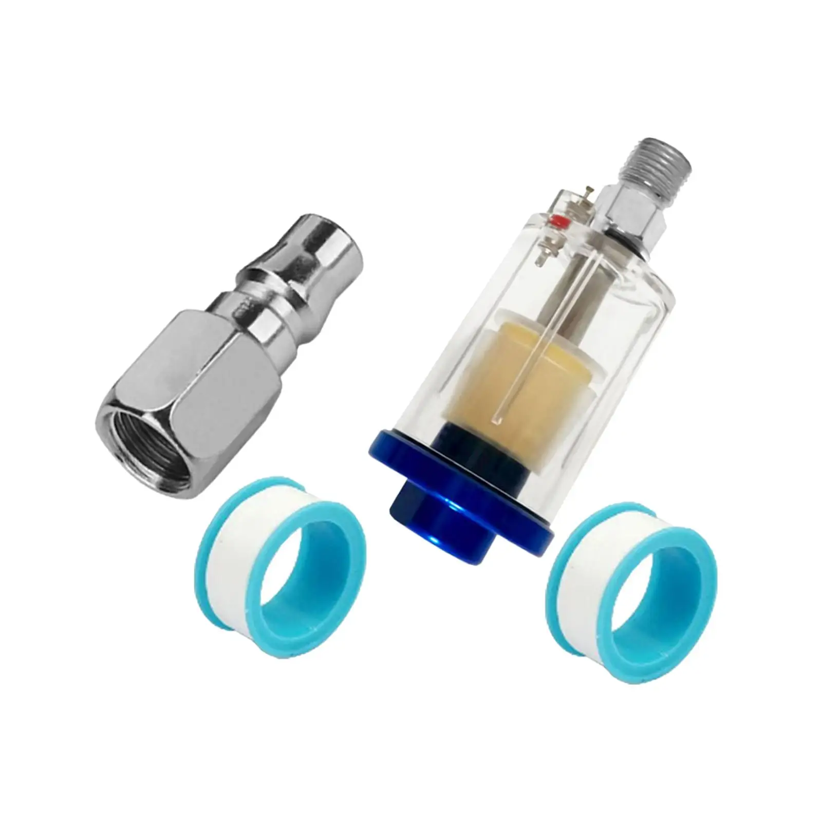 

Oil Water Separator for Paint Spray 1/4" NPT Male and Female Thread Compressed Air Filter Airbrush Filter Quick Connect Compact