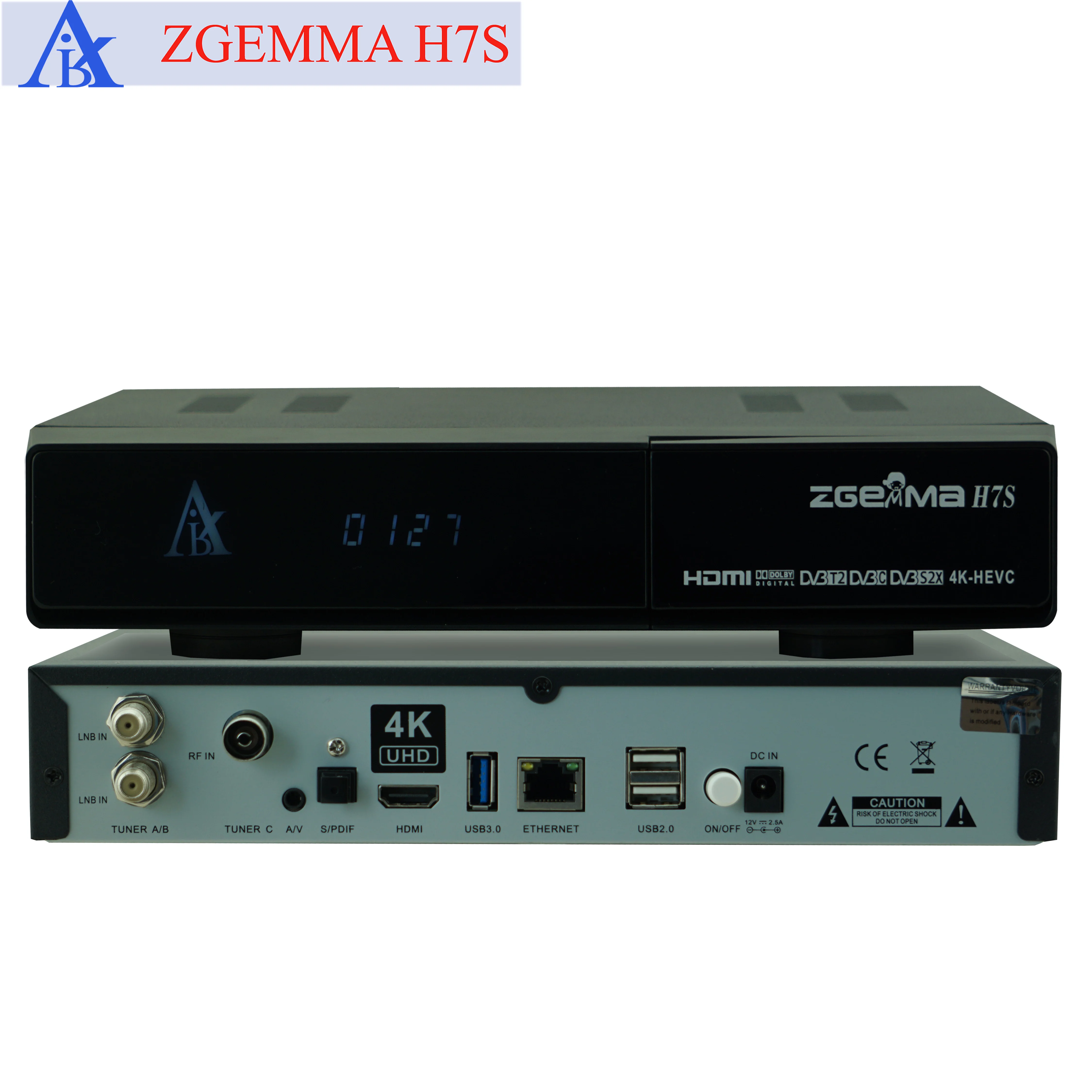 Zgemma-receptor de satélite h7s 4k ultra, sintonizador doble s2x dvb/s2 + dvb c y dvb t2, compatible con multi-stream y ci plus
