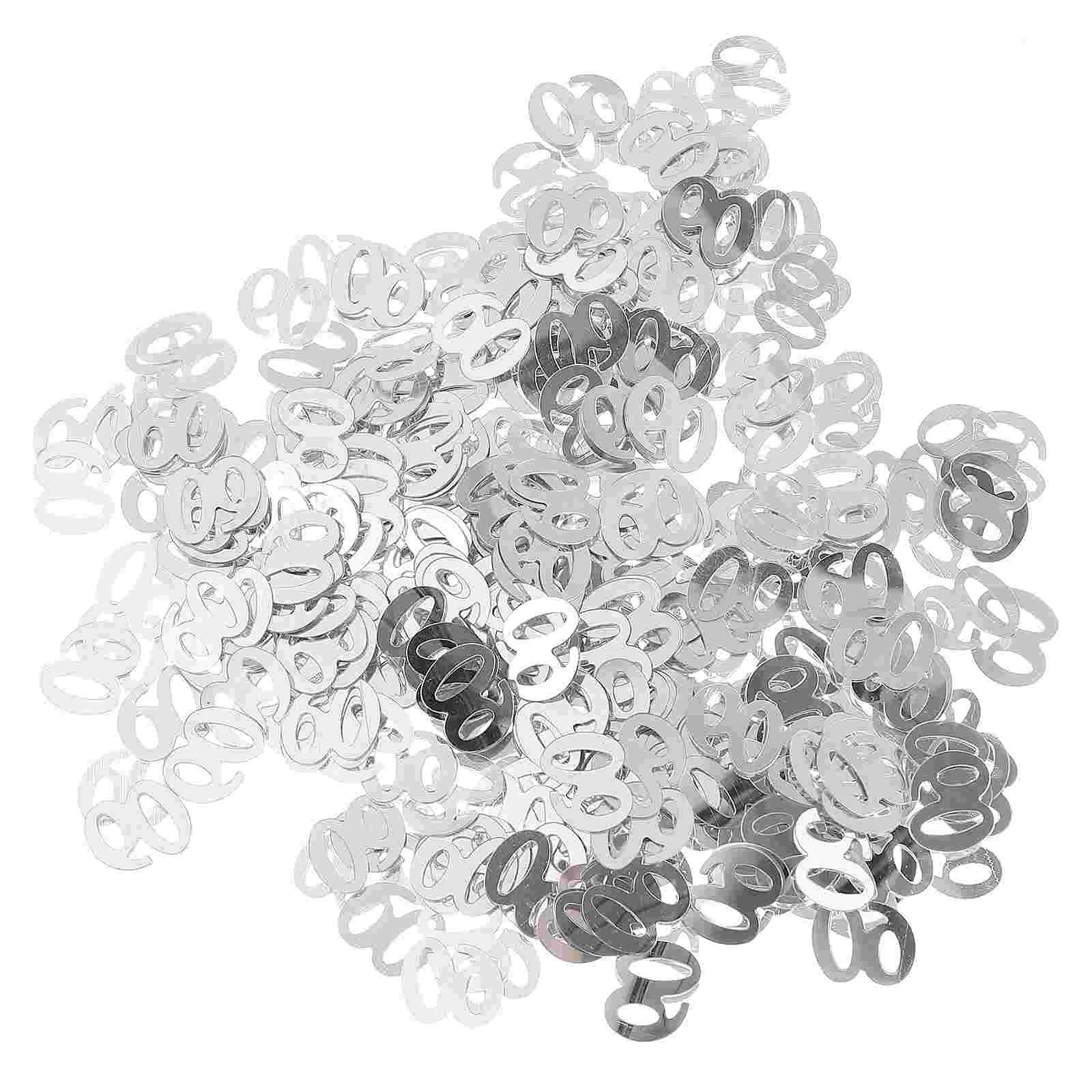 Decor Table Confetti Birthday Number Wedding Charm Party 60 Silver for Sprinkle