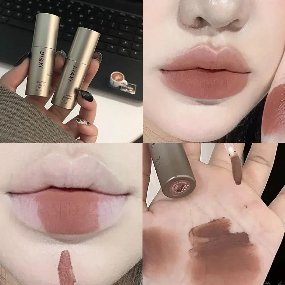 Velvet Matte Nude Brown Liquid Lipstick Waterproof Long Lasting Non-Stick Cup Sexy Red Lip Tint Lip Gloss Lips Makeup Cosmetics