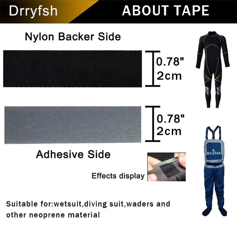 Waterproof Iron-on Seam Sealing Repair Tape T-5000 Hot Melt 3-Layer Fabric Heat Applied Patch for Gore-tex Wetsuit Drysuit Wader