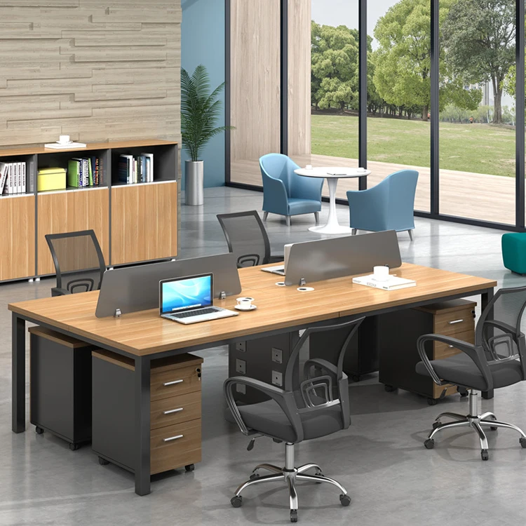 

4 Person Office Workstation Modular Staff Working Station Office Desks Four Seater Workstation