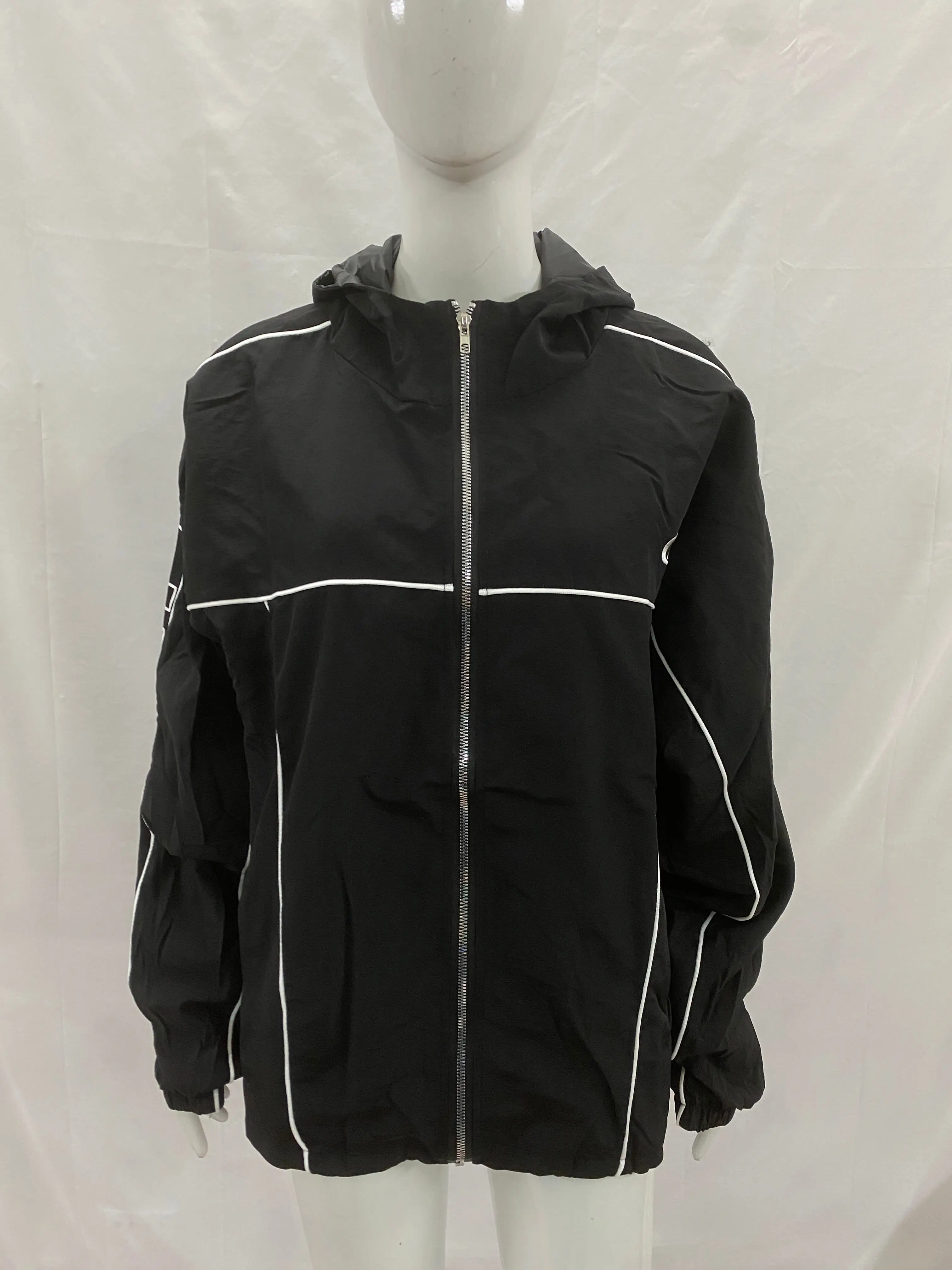 سترة بقلنسوة مستوحاة من هاراجوكو على الطراز القوطي الأمريكي القديم مع سحاب علامة سحب - خريف/شتاء وصول جديد طراز Y2K للرجال والنساء