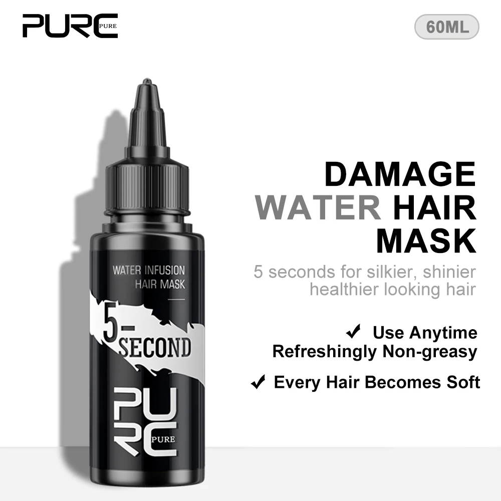 PURC 5 Second Water Hair Mask Quickly Smooth Frizzy Repair Damage Hair Non-greasy Hydration Treatment Serum Suitable All Hair