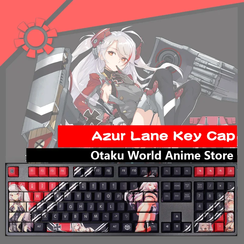 Azur Lane Prinz Eugen Cool Keycap Keyboard Otaku Game Player Cosplay Props Accessories Gift Fashion Cute Keycaps Decoration