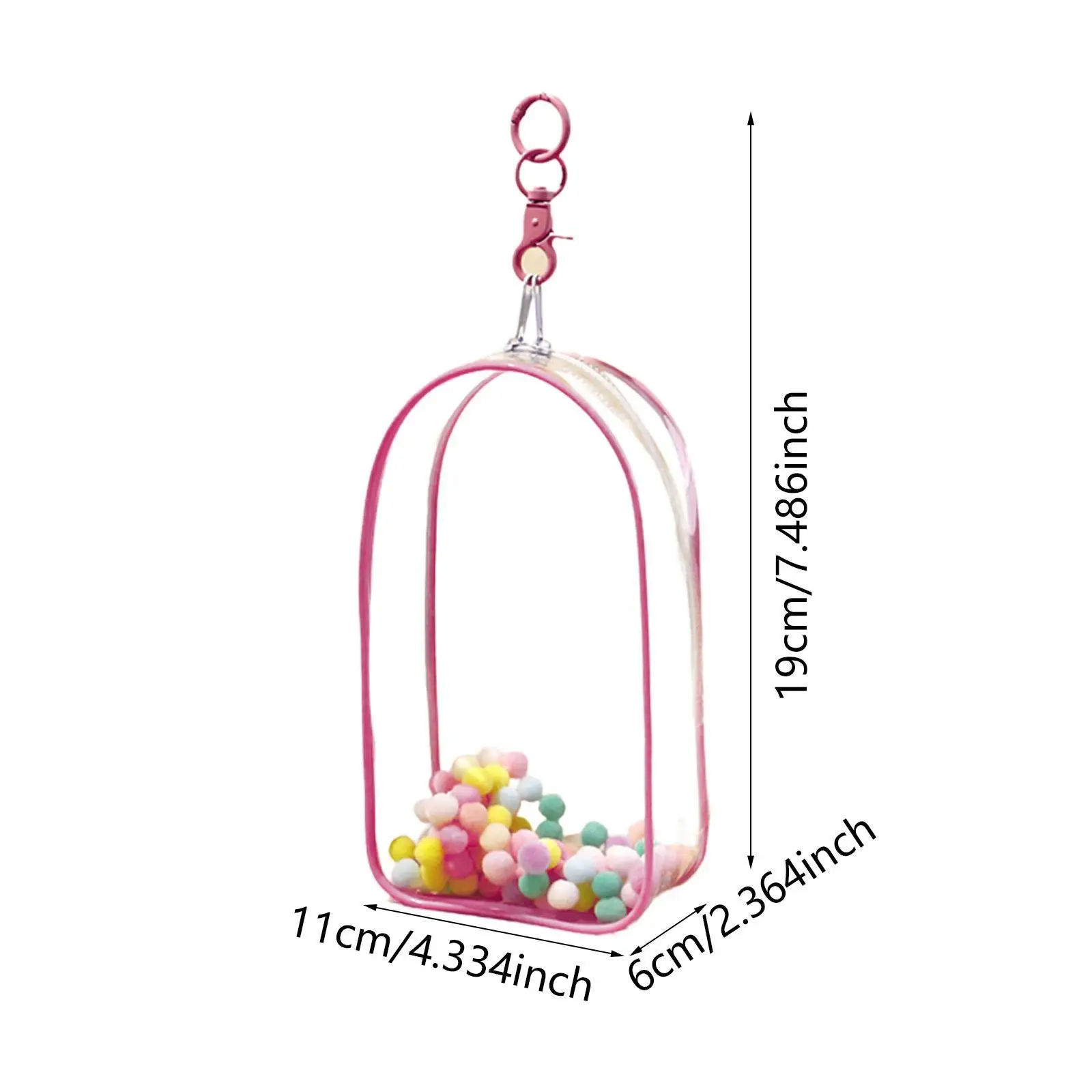 Borsa per esposizione di figure per bambole Mini custodia per bambole Chiusura con cerniera Custodia portatile per piccole figure Organizzatore da appendere per bambole da 15/18 cm