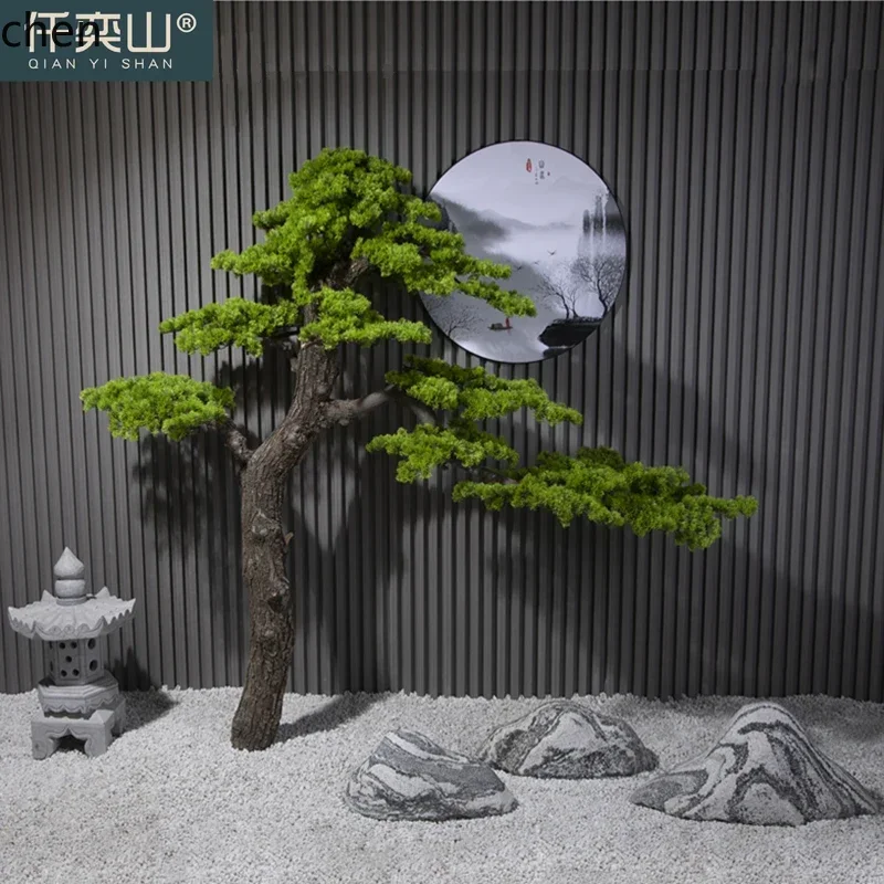 DSAWelcome Pine Artificial Tree Simulation Tree Indoor and Outdoor Large Living Room Cherry Blossom Tree Landscaping Decoration