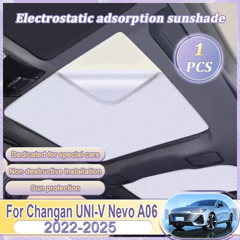 

1PCS Car Roof Sunshade For Changan UNI-V Nevo A06 iDD 2022 2023 2024 2025 Car Electrostatic Adsorption Sunroof Sunshade Skylight
