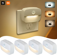 XIAOMI LED Night Light With Socket EU US Plug Motion Sensor Wall Lamp 3 Light Modes Touch Dimming For Bedroom Bedside Hallway