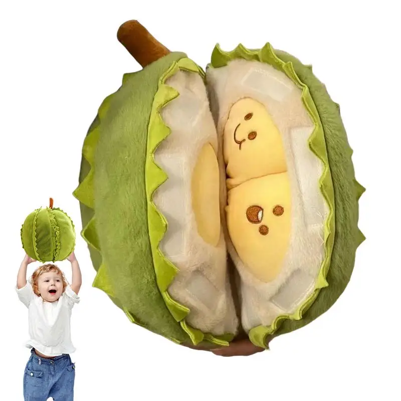 Durian Plush Toy Creative Detachable Fruit Doll Relaxation Toy Cute Peeling Durian Plush Doll For Bed Sofa Living Room Bedroom