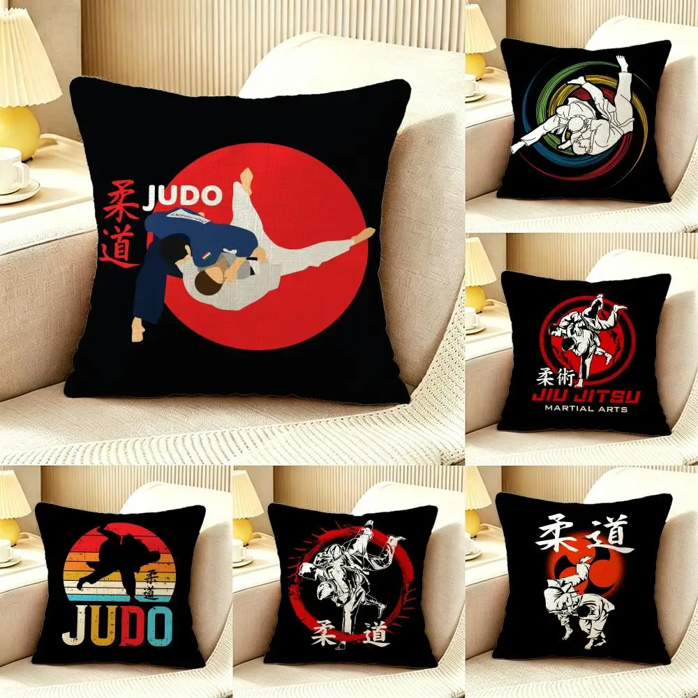 Sport Judo Martial Arts Cushion Cover Pillow Cover Nordic Minimalist Throw DoubleSided Print Cushion Case for Sofa Bedroom Decor