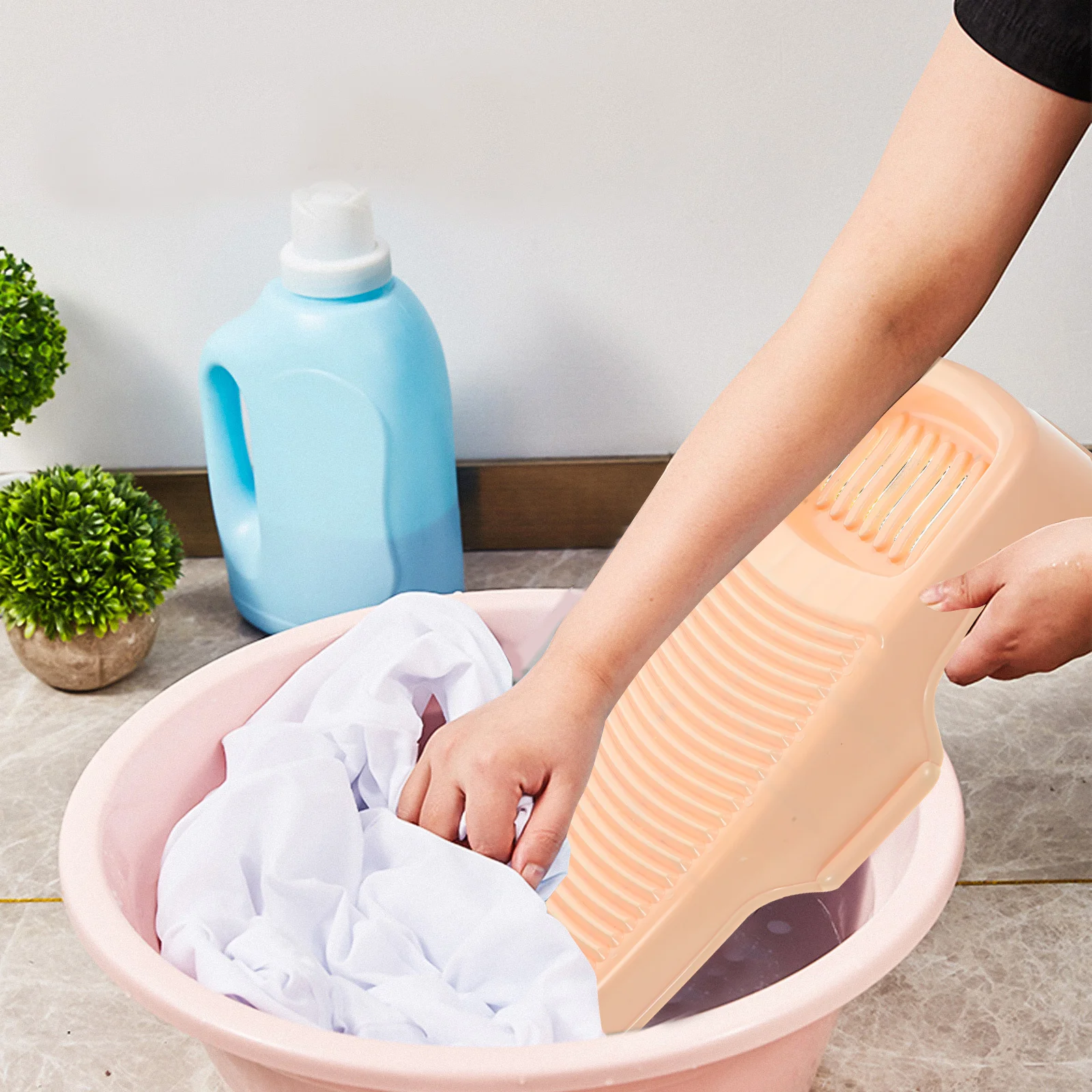 

Heavy Duty Plastic Washing Board Anti-Slip For Home Laundry Hand Wash Colored Portable Washboard Bathroom Clothes Cleaning Tool