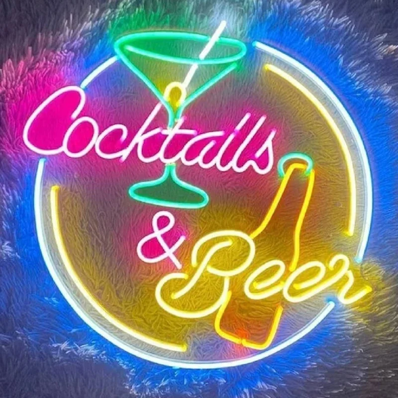 

Cocktail and Beer Neon Sign Custom LED Neon Light Cocktail Dreams Flex Neon Handmade Beer Bar Shop Logo Pub Store Club Nightclub