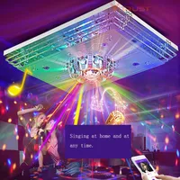 Mordern LED Crystal Ceiling Light Lamps RGB Dimmable APP Bluetooth & Music Speaker Colorful Bedroom  Smart Lamp only 220V input