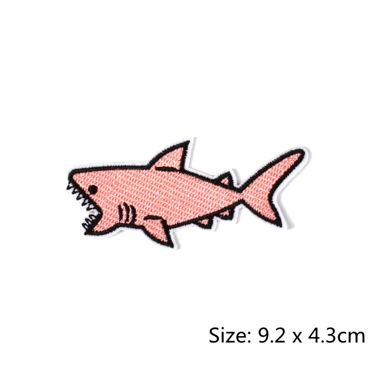 10pcs Cartoon Shark Patches For Kids Clothes Pants Hats DIY Clothes Appliqued Badge Sew On Clothing Sticker Embroidered Patch