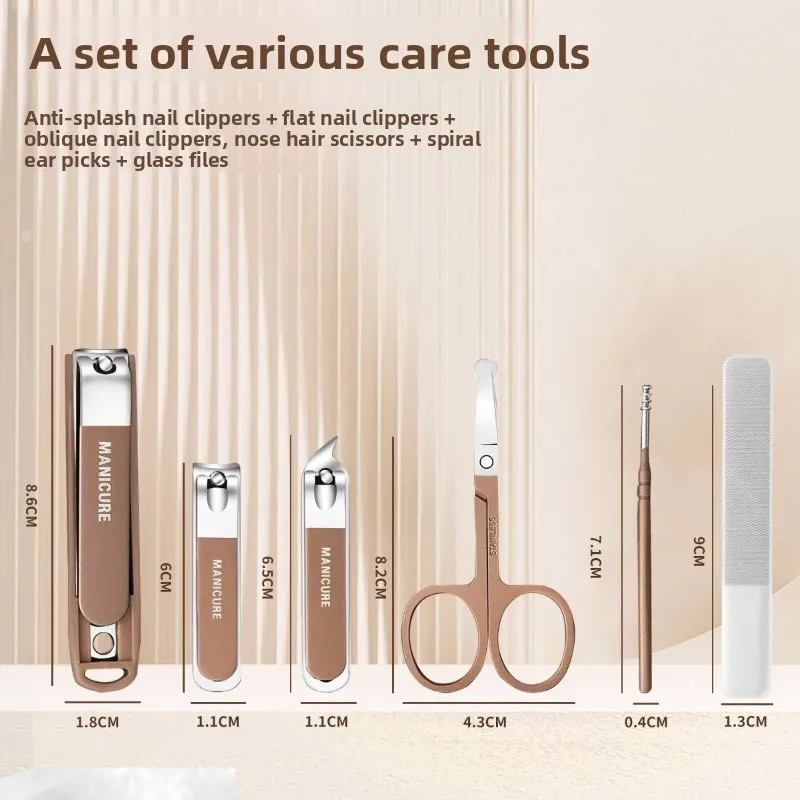 

New 6pcs Nail Clipper Set Home Women Nail Clippers High-Grade Men Nail Clippers Scoop Imported Pedicure Tools Clippers Trimmers