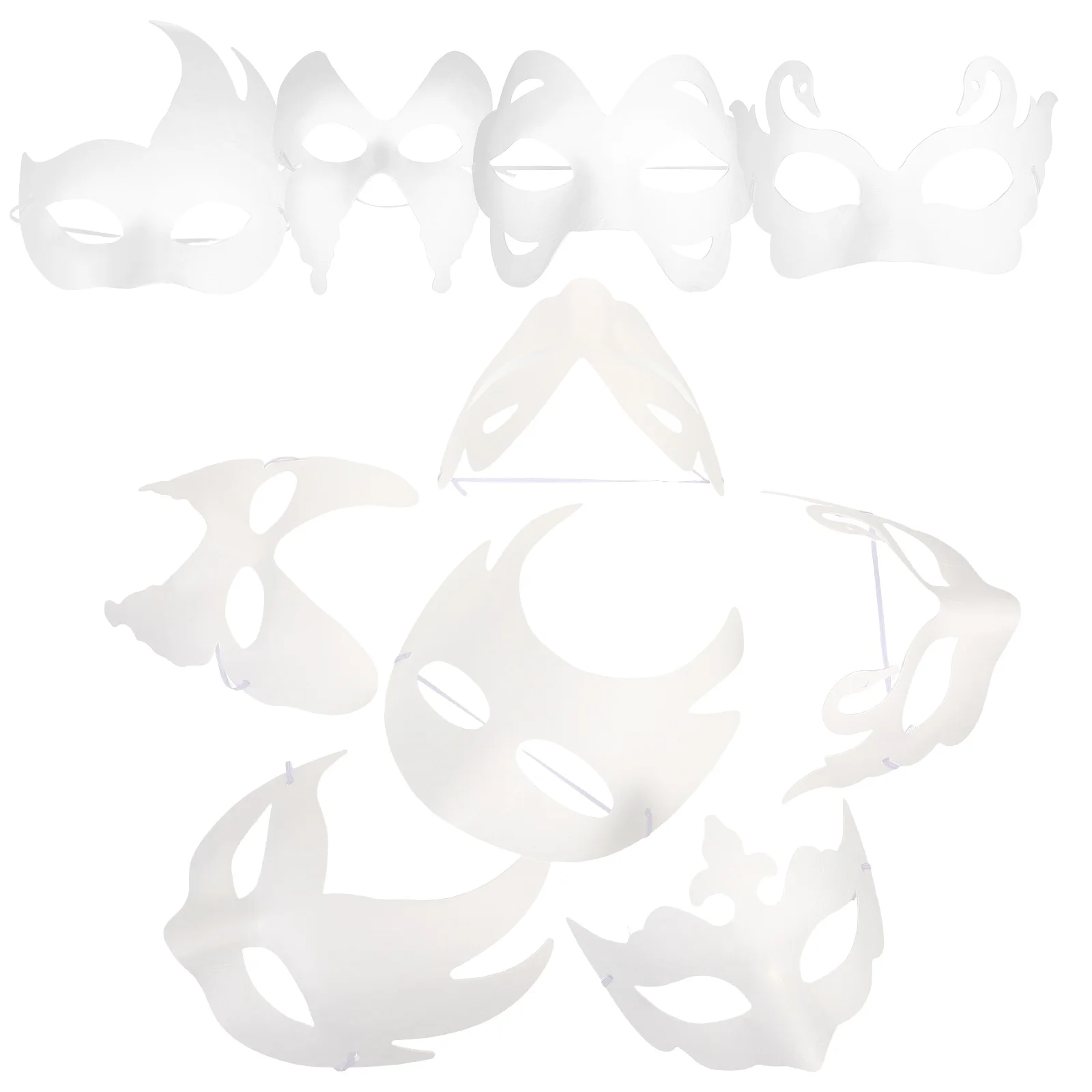 12pcs 빈 가장 무도회 마스크 흰색 DIY 파티 성인 공예 할로윈 얼굴 낙서 Diy 가장 무도회 마스크 흰색 마스크