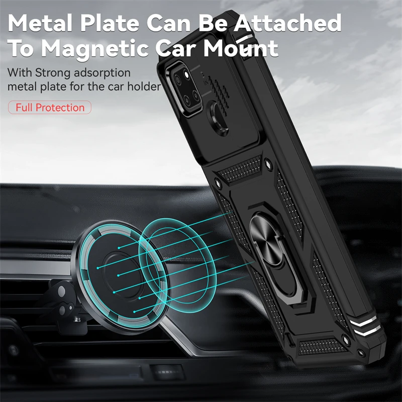 For OPPO Realme C21Y C25Y Case Shockproof Armor Slide Camera Protect Phone Case For Realme C 21y C21 Y 25Y Car Holder Back Cover