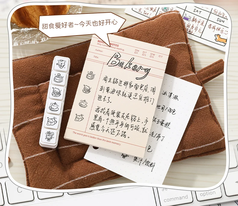 Kawaii Sechs-Gelenk-Kätzchen-Siegel 5.0 – Niedliches Cartoon-Mini-Siegel für DIY-Tagebücher, Scrapbooks, Planer und Notizbücher – Süßes Schüler-Siegel – Detail 8