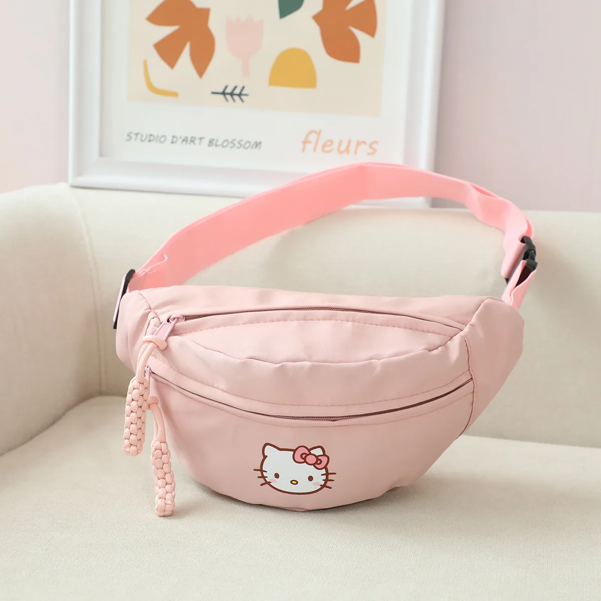 Zaino in stile giapponese Kuromi My Melody Hello Kitty Messenger Bag Cartoon Mobile Bag Leisure Bag marsupio Girl